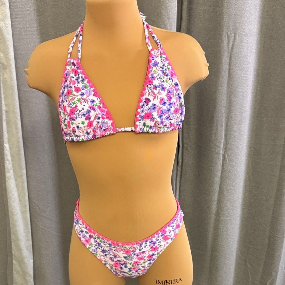 Mine Floral Bikini Bottom - Pink and Purple